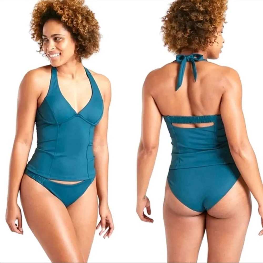 Athleta Sculpted Halter Tankini Oceanic Teal Size 40B/C